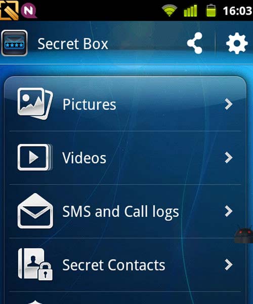 Bảo vệ dữ liệu riêng tư với Secret Box 2.0, Công nghệ thông tin, Secret Box 2.0, Android, Android 2.3, Secret Box, bao ve du lieu, du lieu, video, lo anh, lo video, camera, thu thuat tien ich, cong nghe thong tin