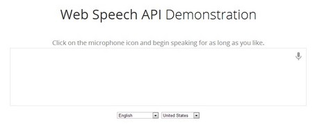 Giao diện thử nghiệm tính năng nhận diện giọng nói trên Chrome 25 Beta