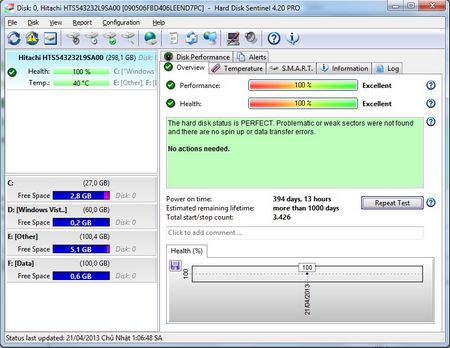 Quản lý tình trạng sức khỏe ổ cứng bằng phần mềm chuyên nghiệp